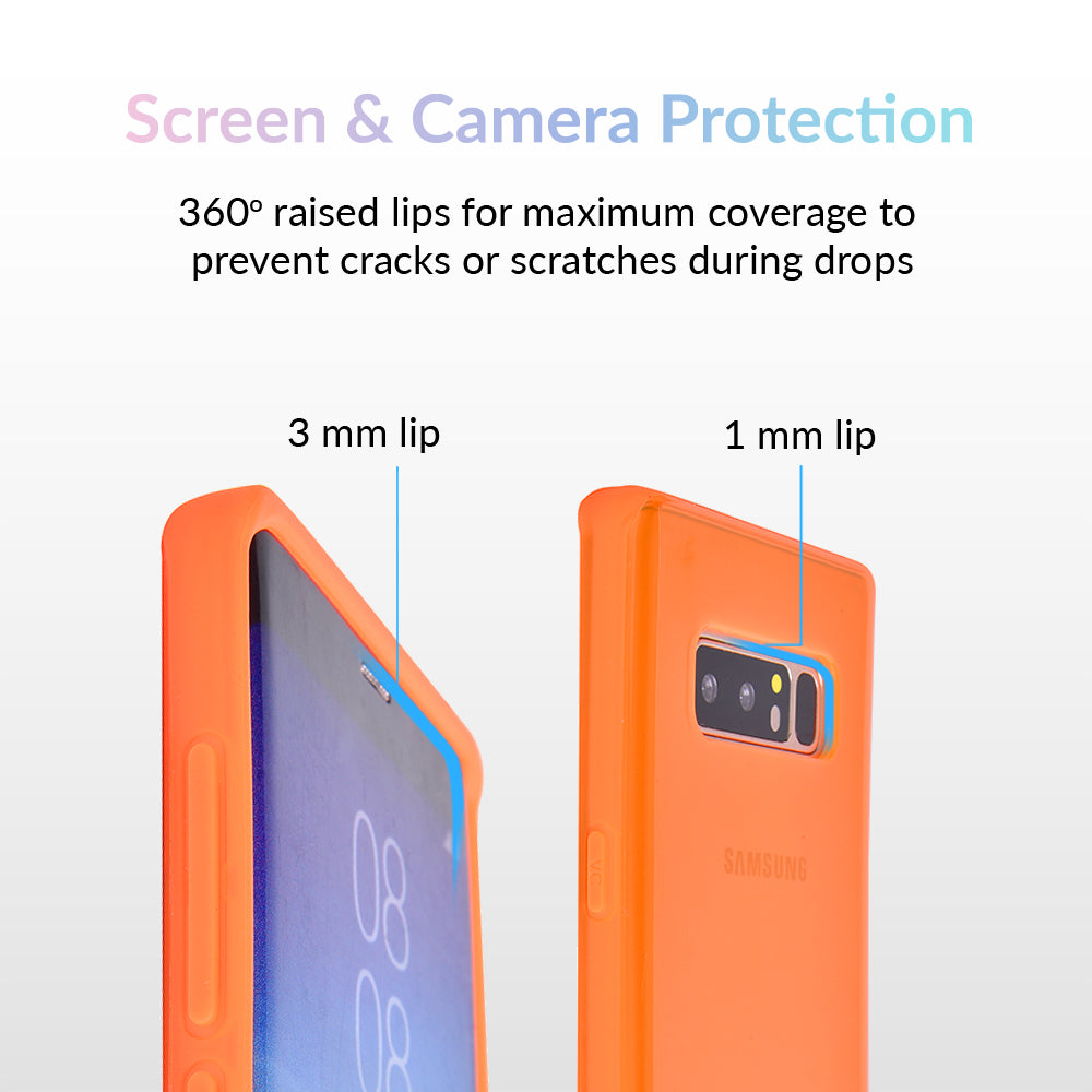 Neon Orange Clear Samsung Case