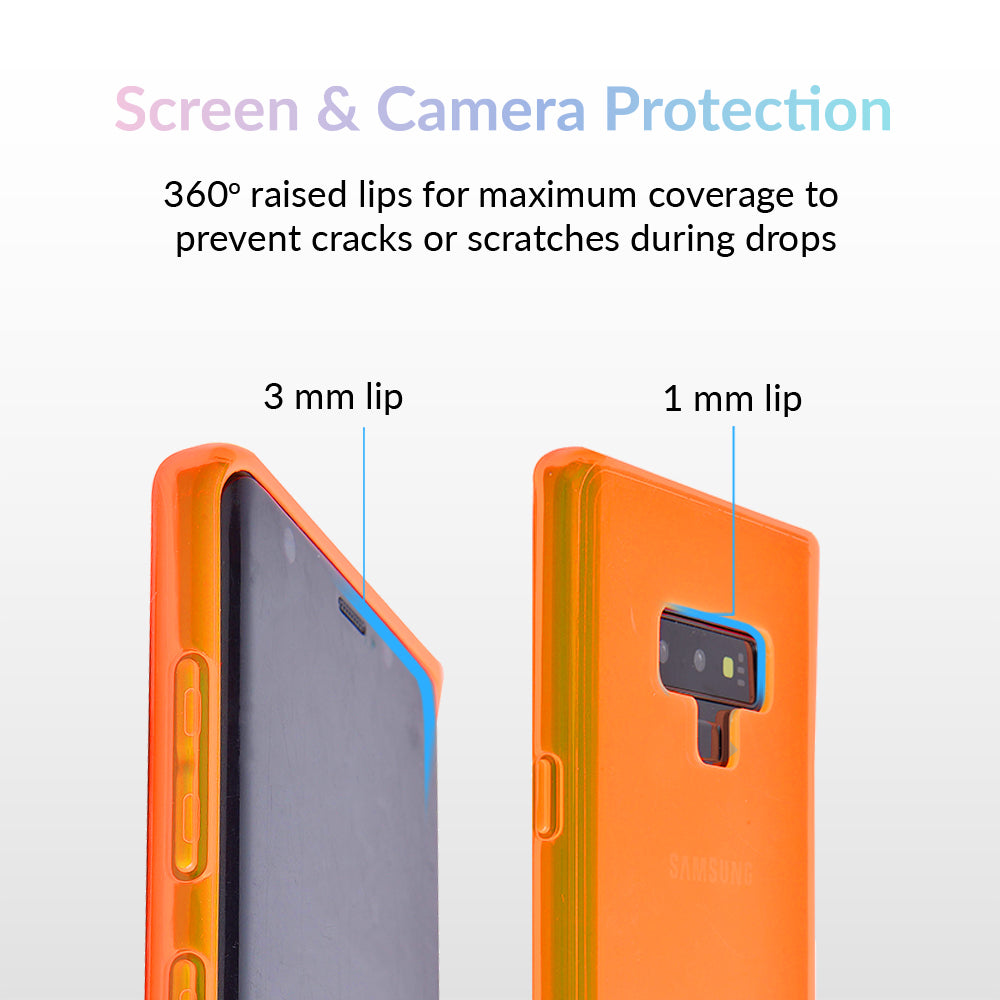 Neon Orange Clear Samsung Case