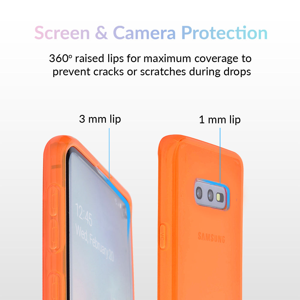 Neon Orange Clear Samsung Case