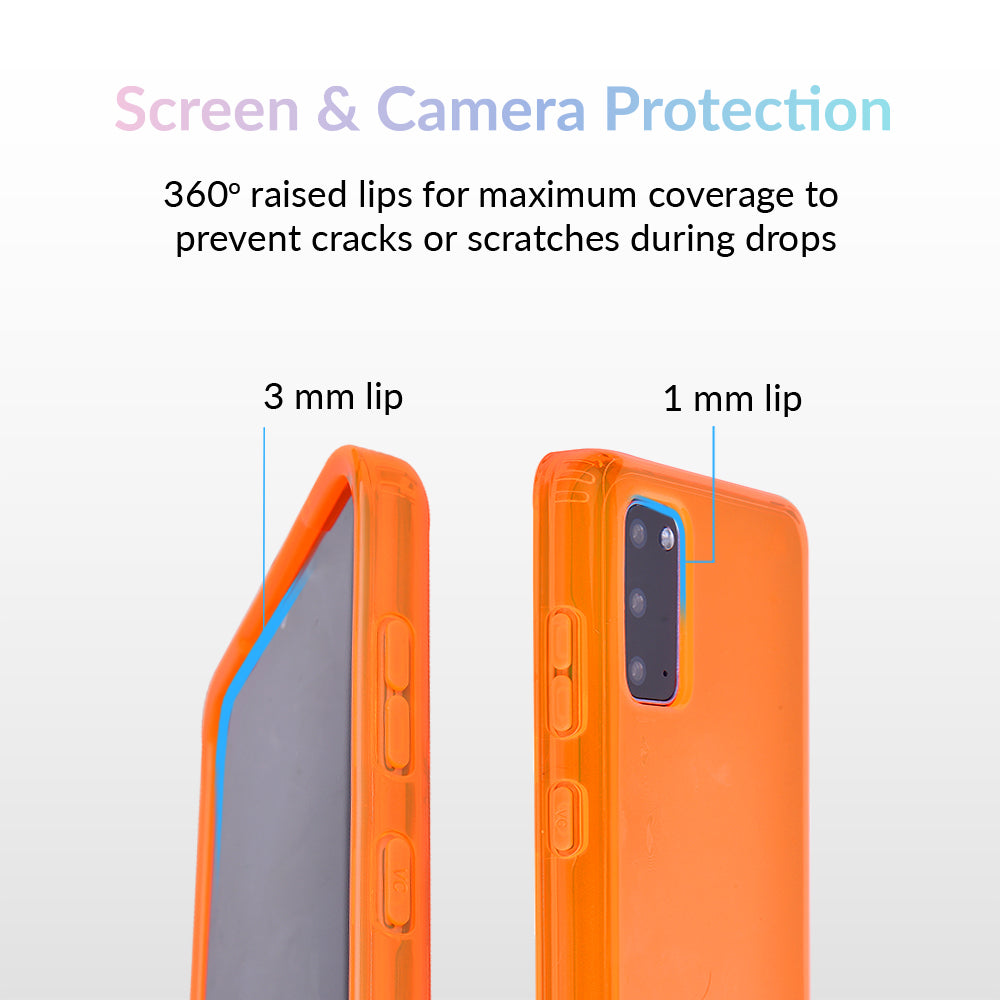 Neon Orange Clear Samsung Case