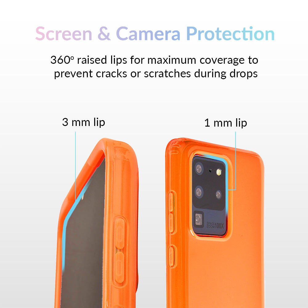 Neon Orange Clear Samsung Case