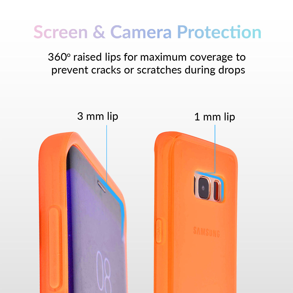 Neon Orange Clear Samsung Case
