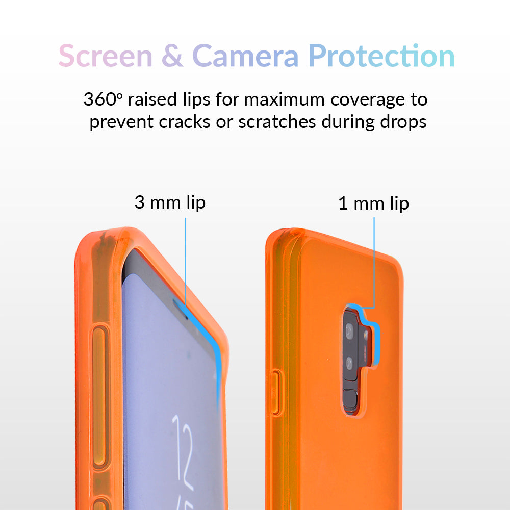 Neon Orange Clear Samsung Case