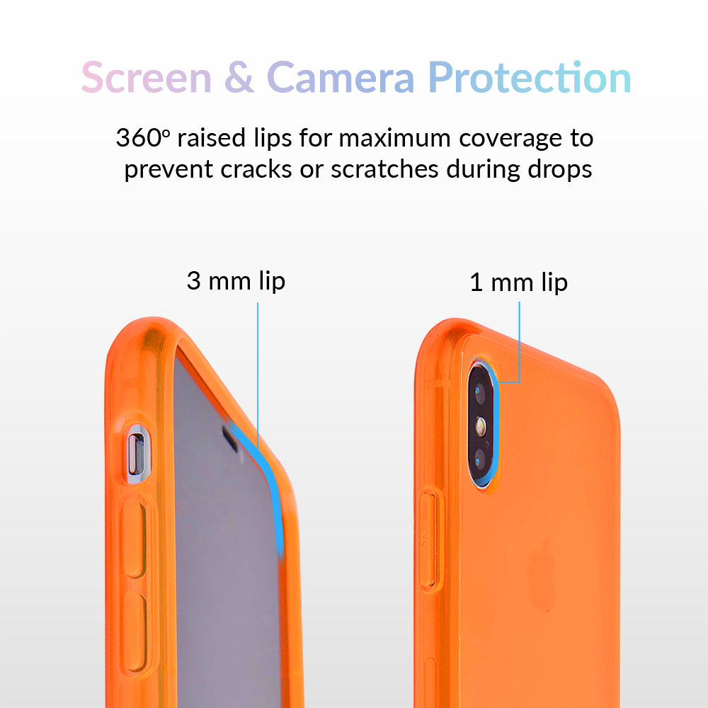Neon Orange Clear iPhone Case