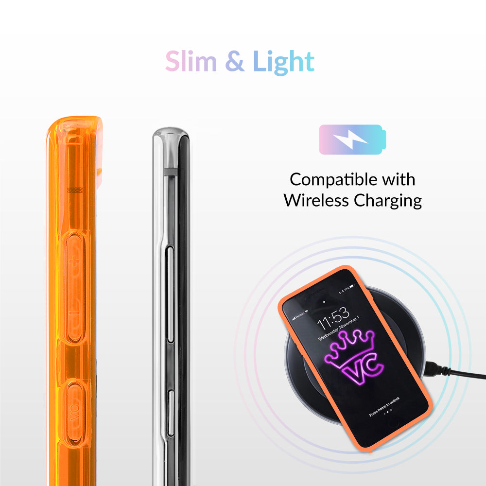 Neon Orange Clear Samsung Case