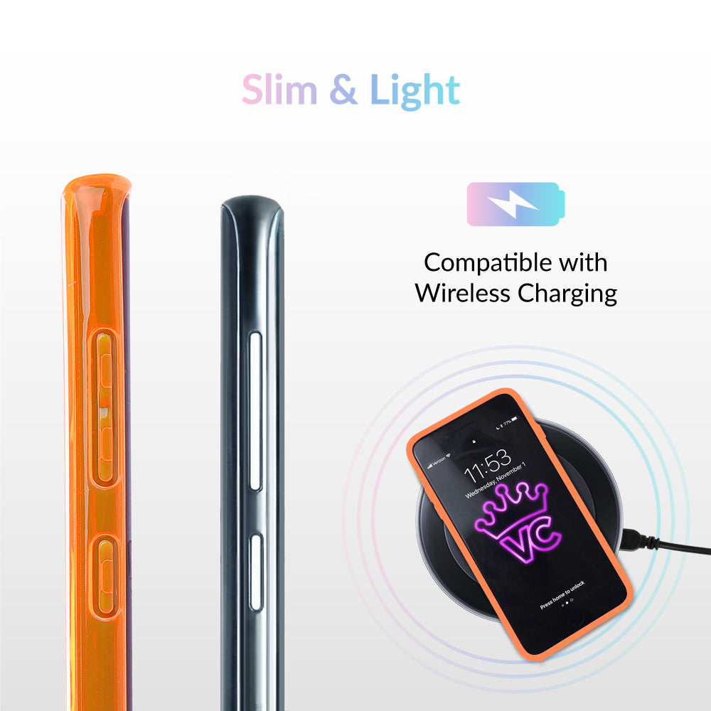 Neon Orange Clear Samsung Case