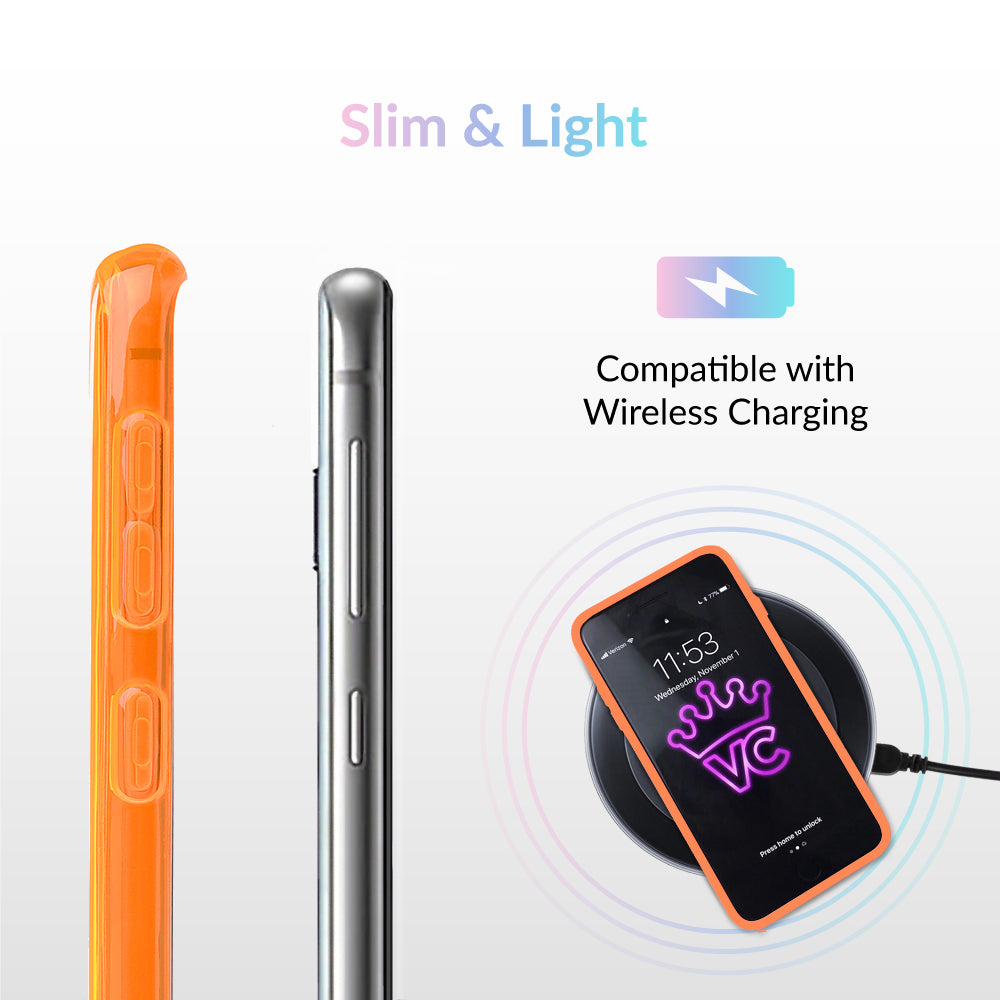 Neon Orange Clear Samsung Case