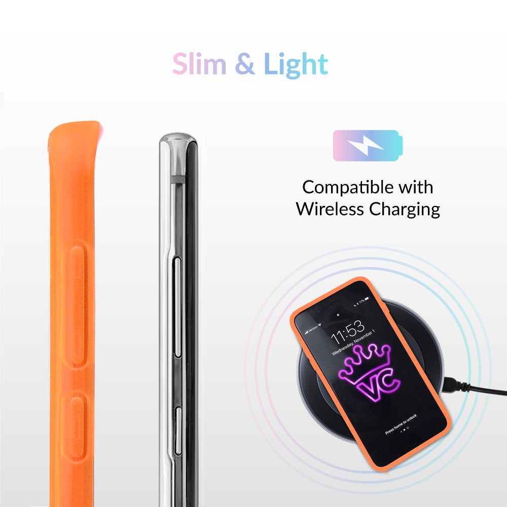 Neon Orange Clear Samsung Case