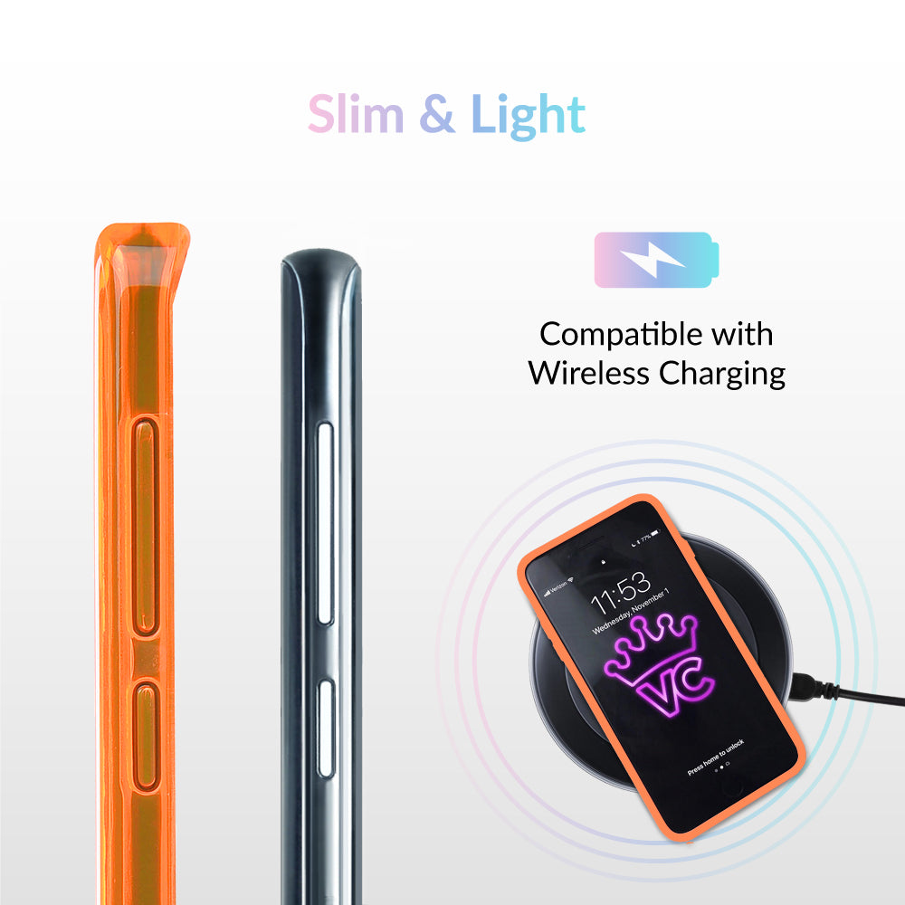 Neon Orange Clear Samsung Case