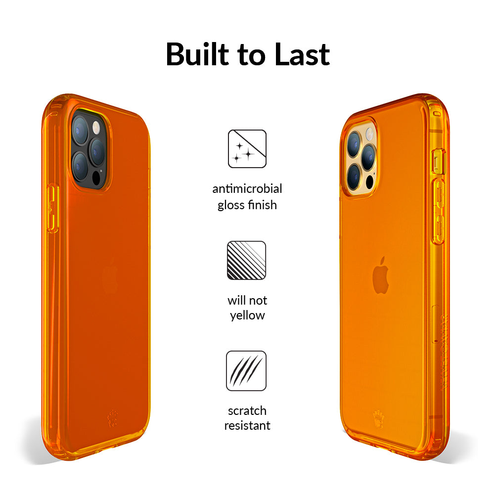 Neon Orange Clear iPhone Case