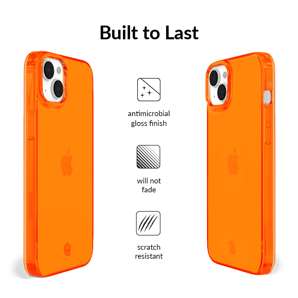 Neon Orange Clear iPhone Case