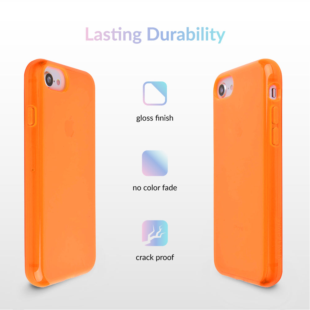 Neon Orange Clear iPhone Case