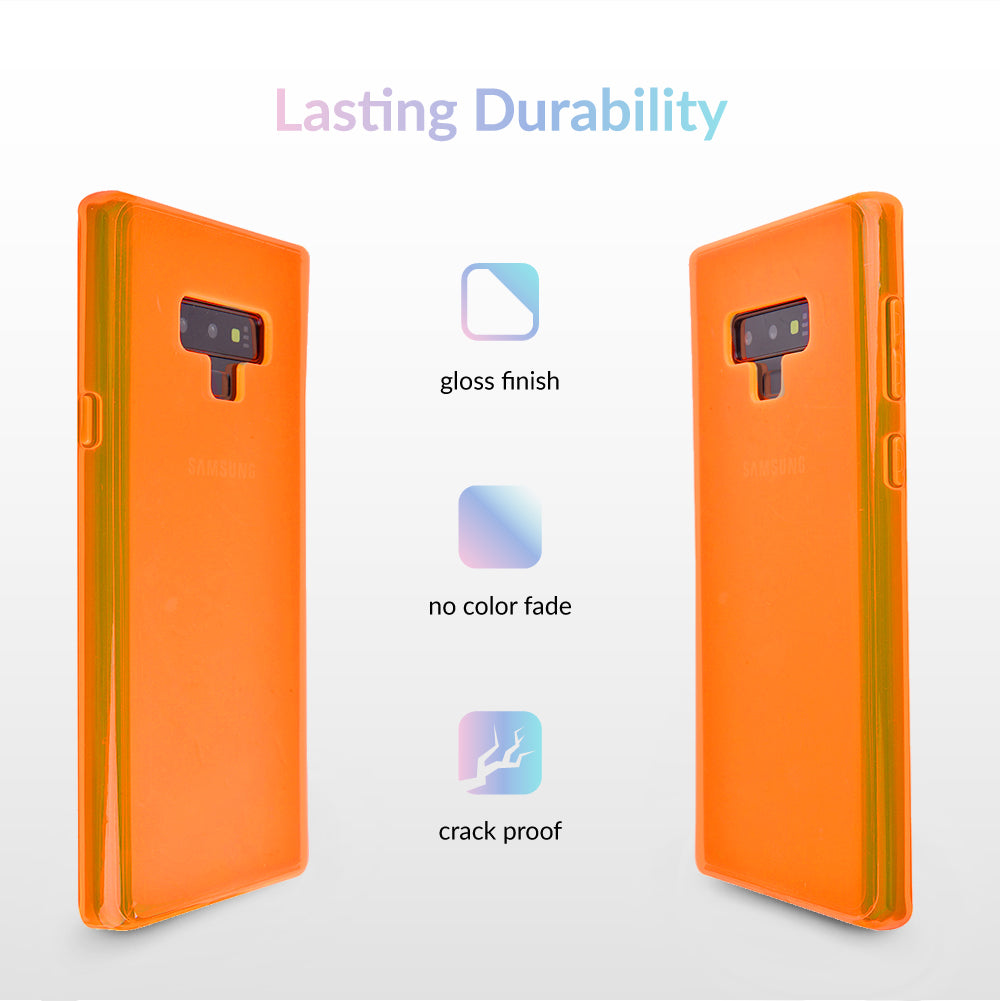 Neon Orange Clear Samsung Case