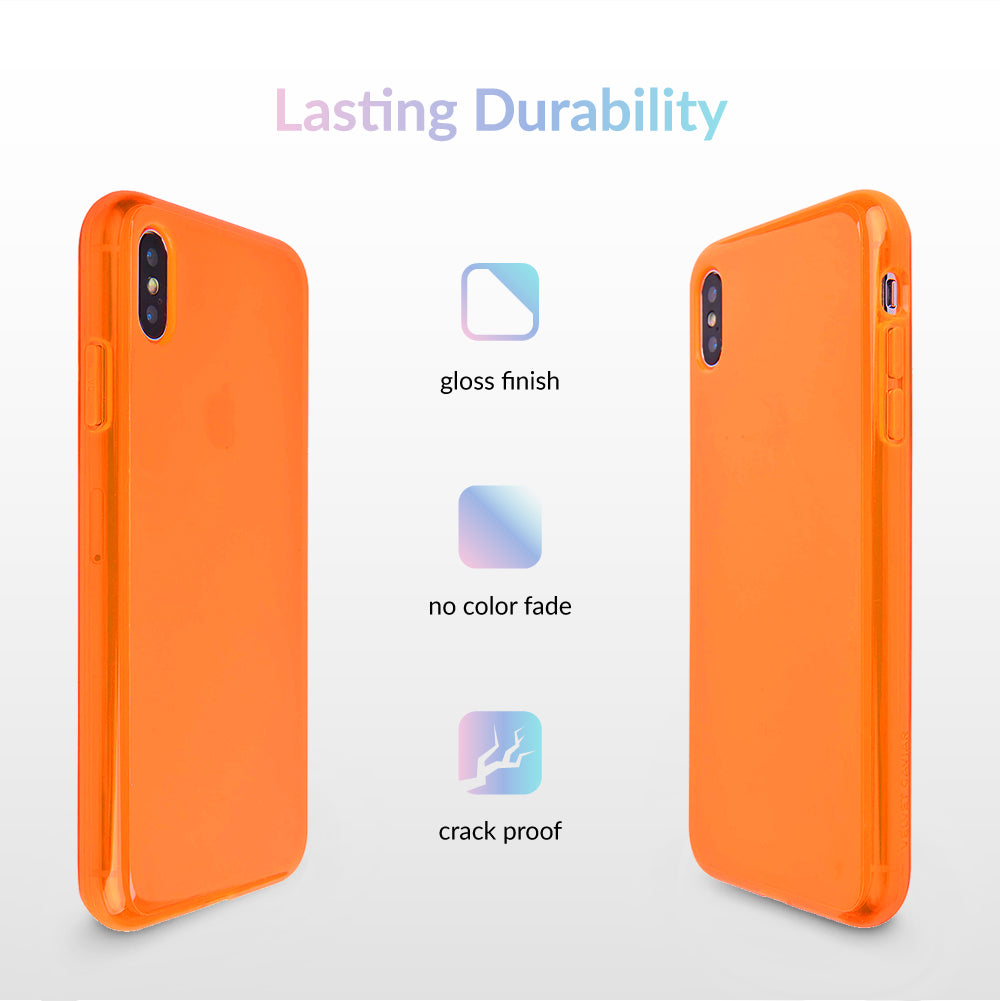 Neon Orange Clear iPhone Case