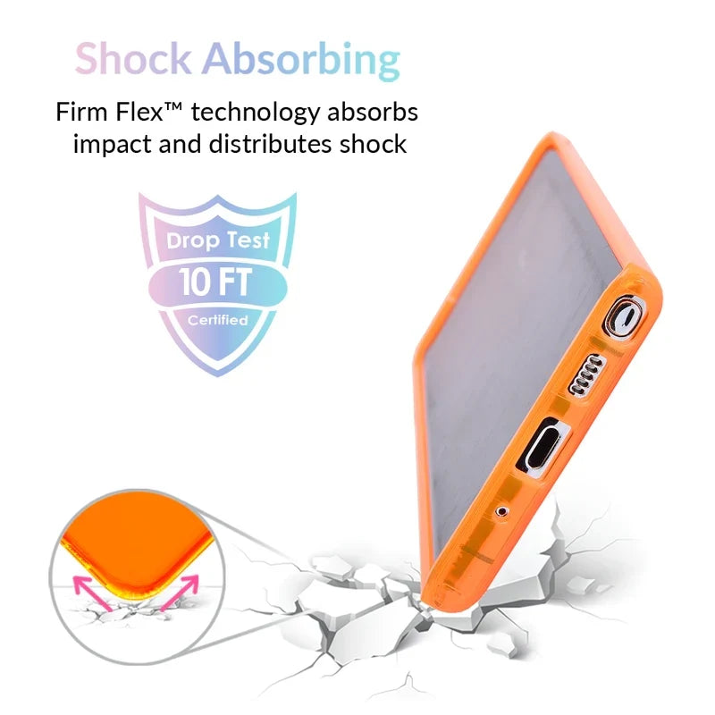 Neon Orange Clear Samsung Case
