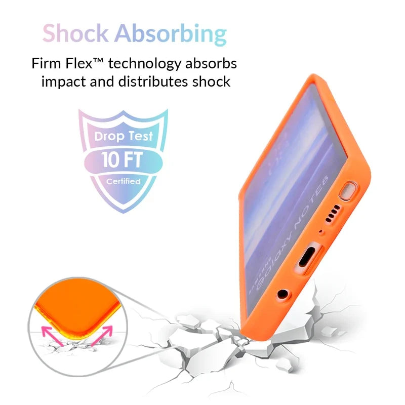 Neon Orange Clear Samsung Case