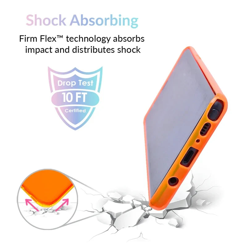 Neon Orange Clear Samsung Case