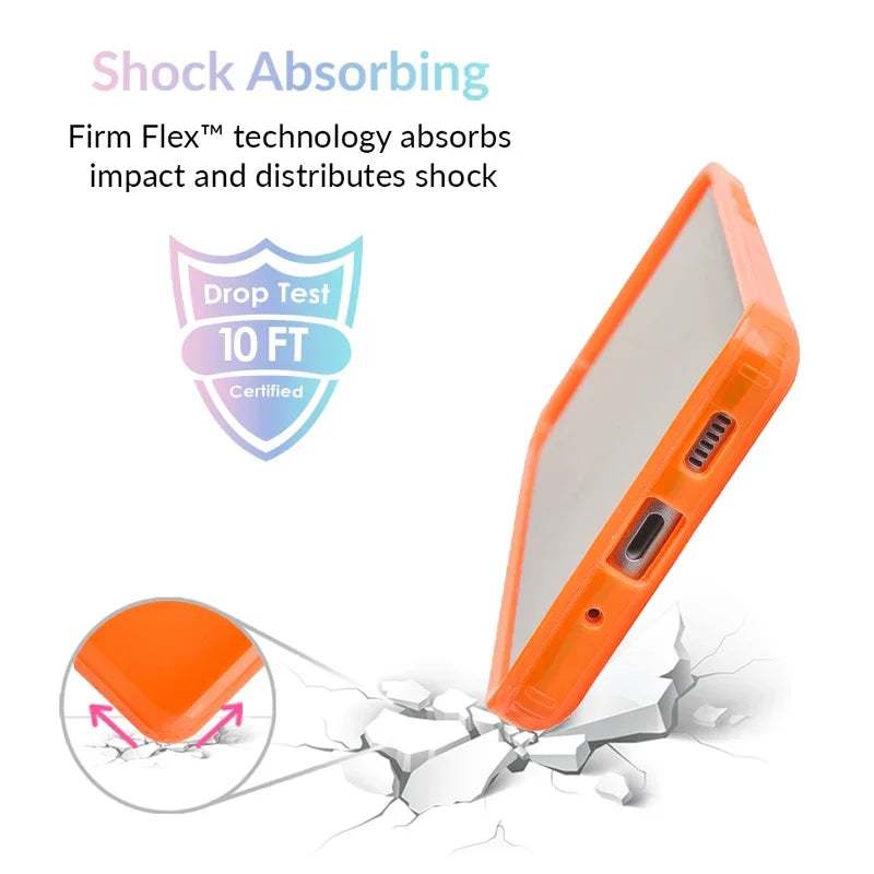 Neon Orange Clear Samsung Case