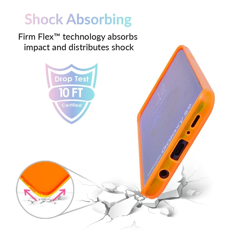 Neon Orange Clear Samsung Case