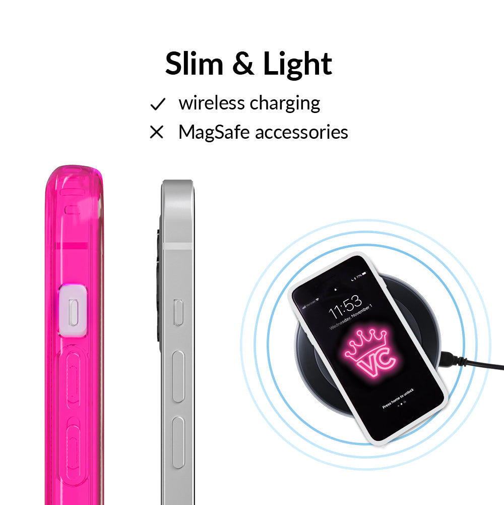 Neon Pink Clear iPhone Case
