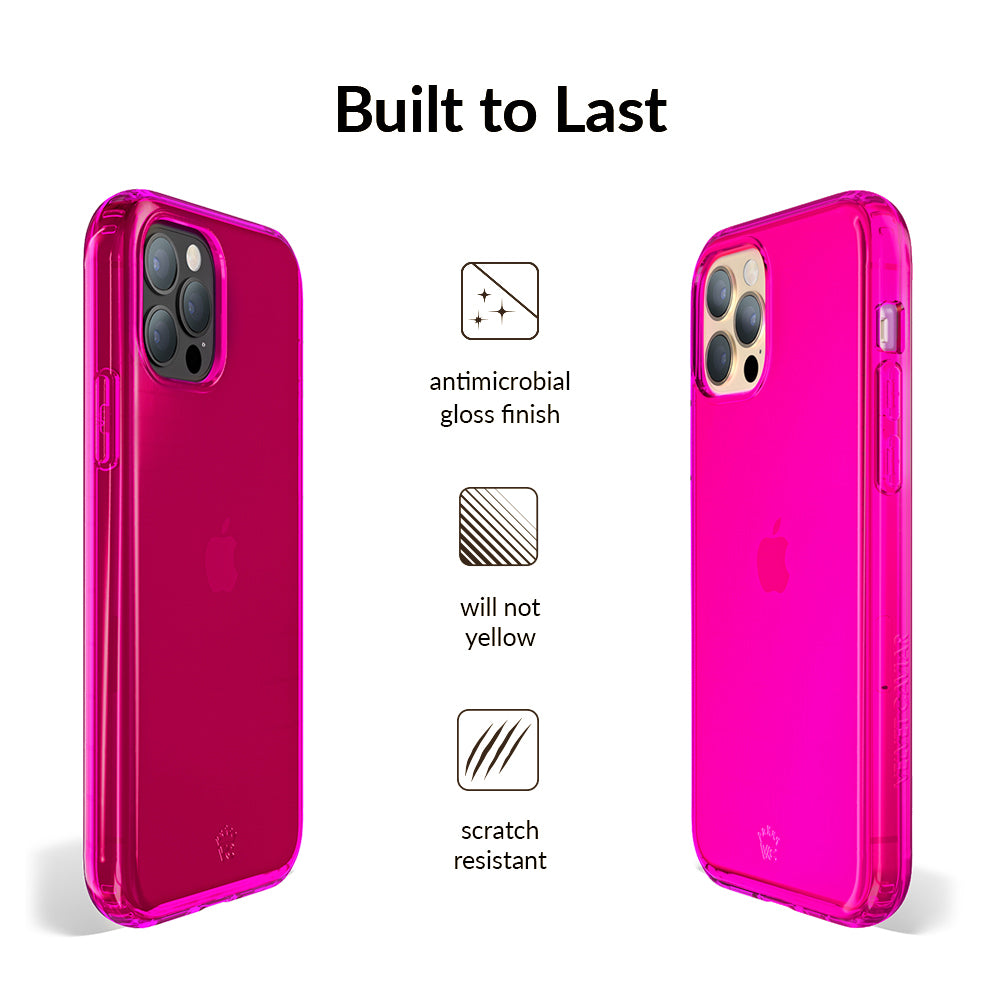Neon Pink Clear iPhone Case
