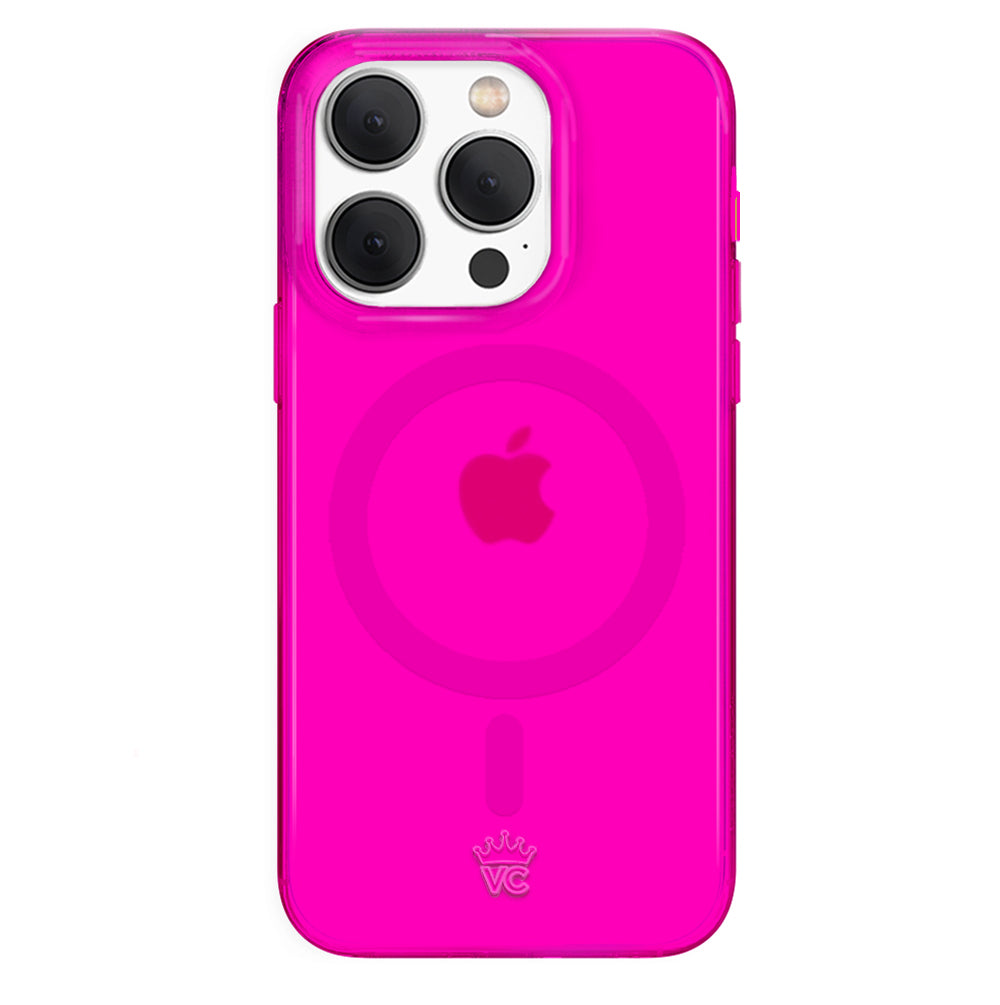 Neon Pink Clear iPhone Case