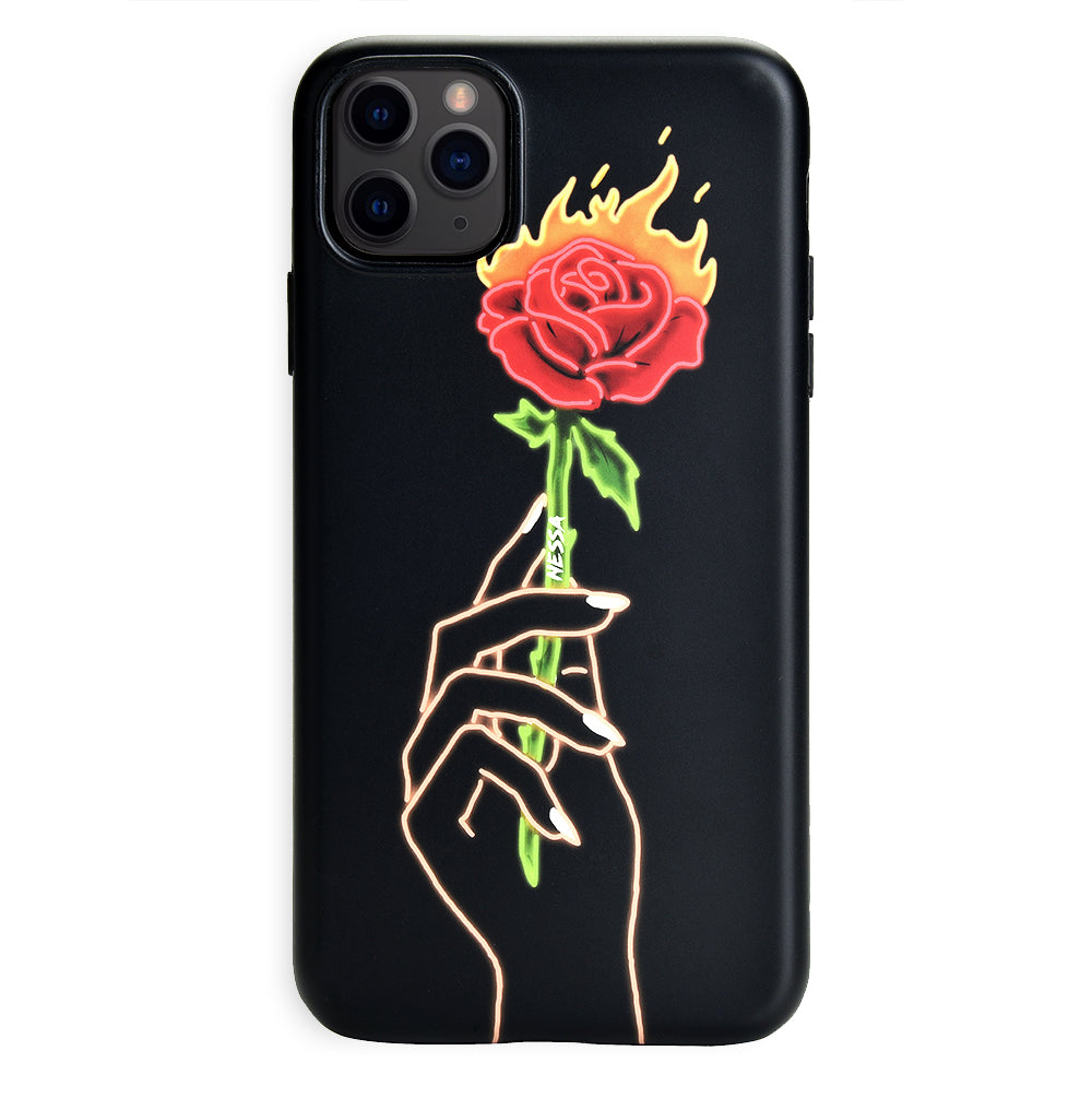 Neon Rose iPhone Case by Nessa