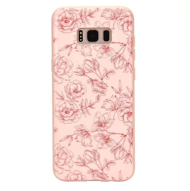 Nude Red Chrome Floral Samsung Galaxy Case