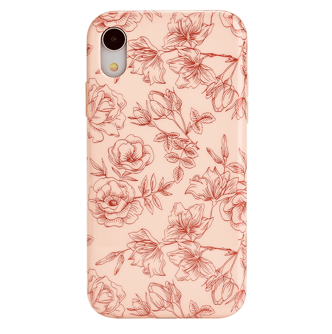 Nude Red Chrome Floral iPhone Case