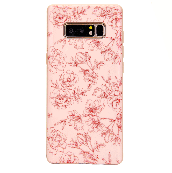 Nude Red Chrome Floral Samsung Galaxy Case