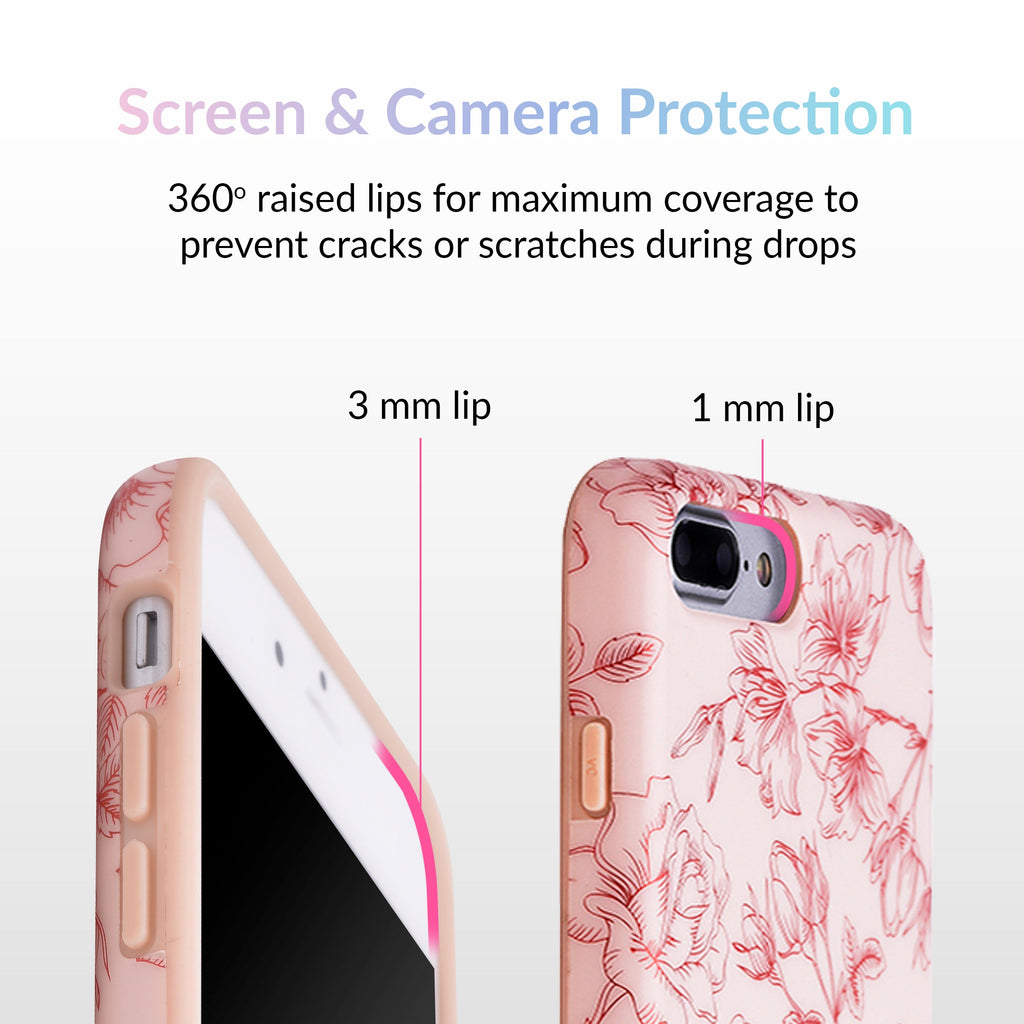 Nude Red Chrome Floral iPhone Case
