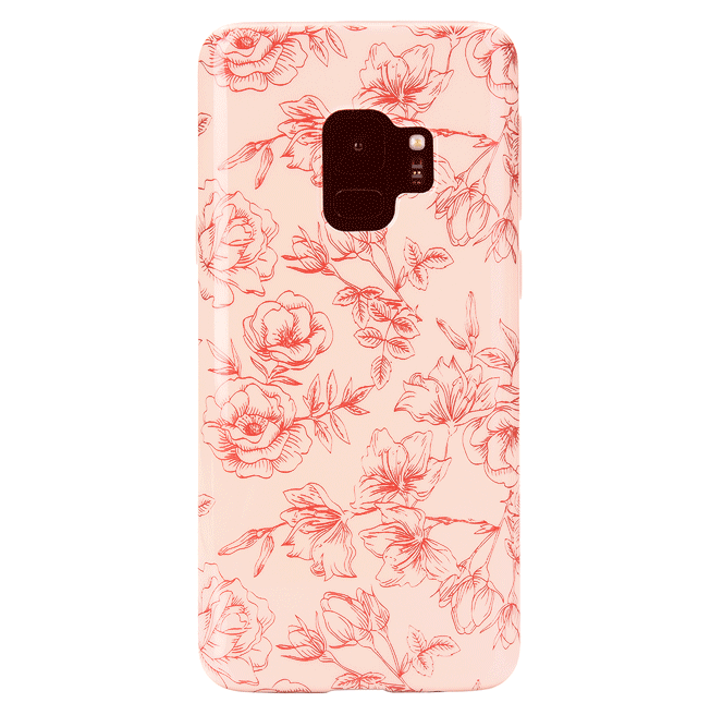 Nude Red Chrome Floral Samsung Galaxy Case