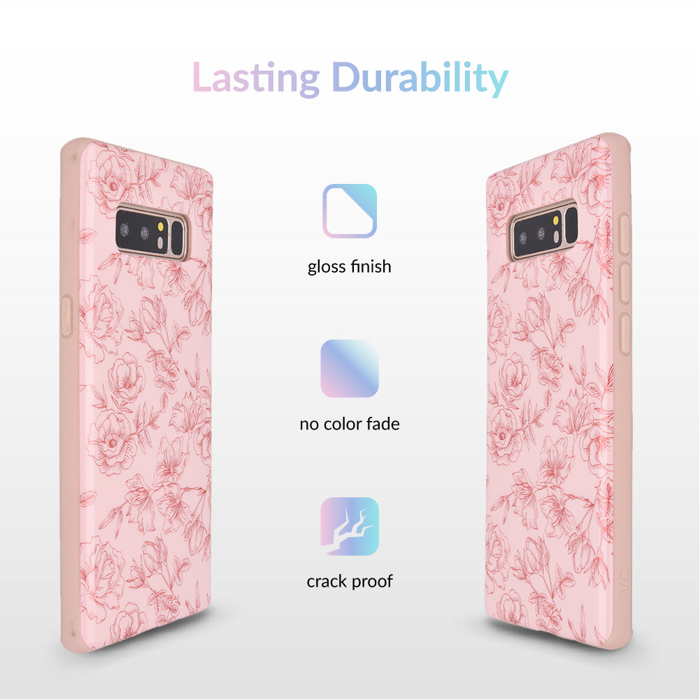 Nude Red Chrome Floral Samsung Galaxy Case