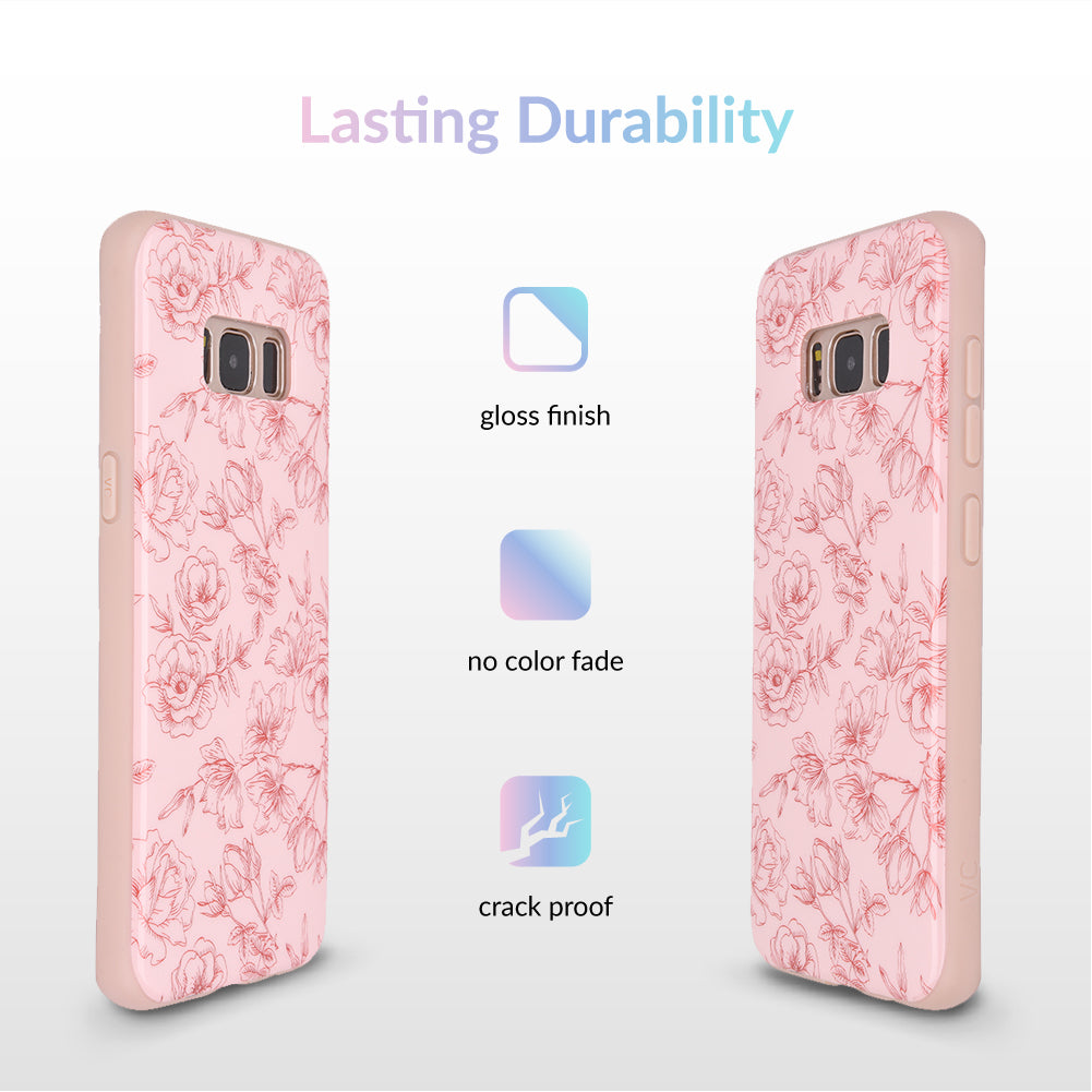 Nude Red Chrome Floral Samsung Galaxy Case