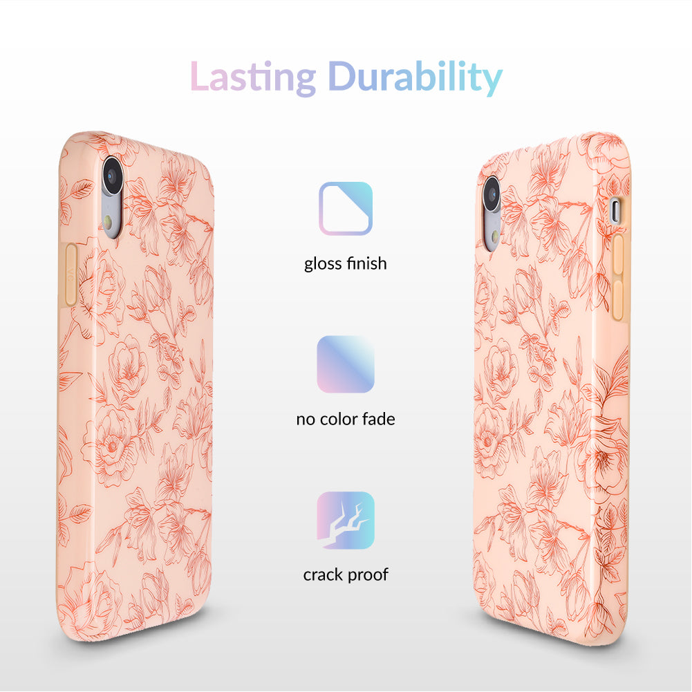 Nude Red Chrome Floral iPhone Case