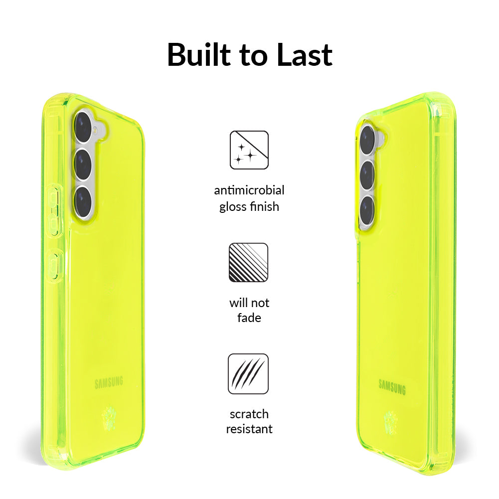Neon Yellow Clear Samsung Case