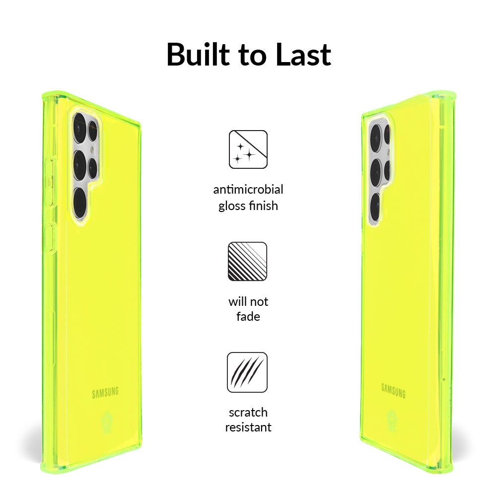 Neon Yellow Clear Samsung Case