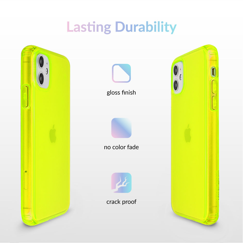 Neon Yellow Clear iPhone Case