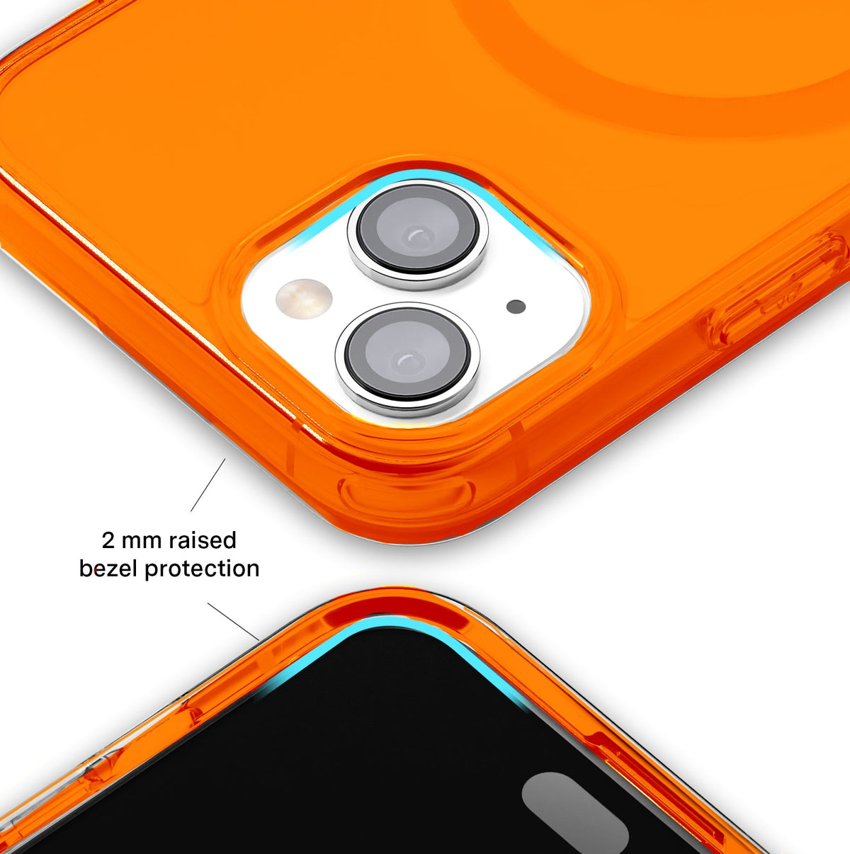 Neon Orange Clear iPhone Case