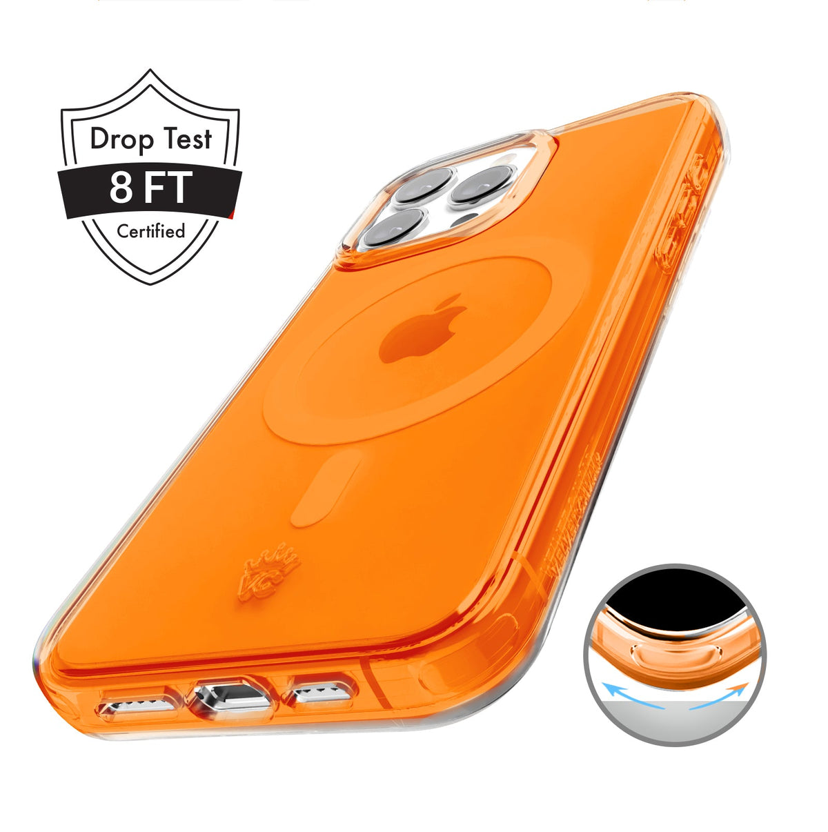 Neon Orange Clear iPhone Case
