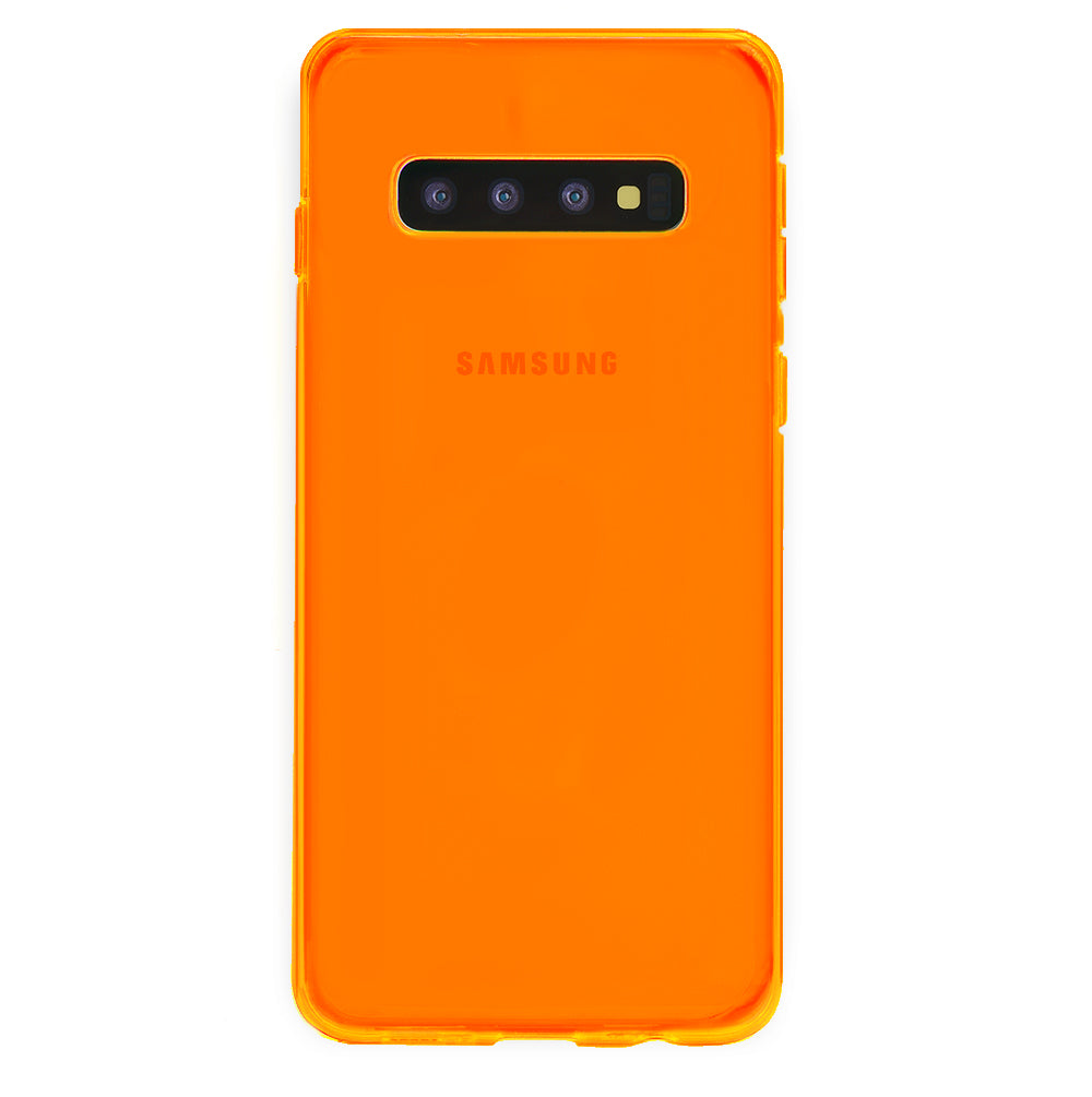 Neon Orange Clear Samsung Case