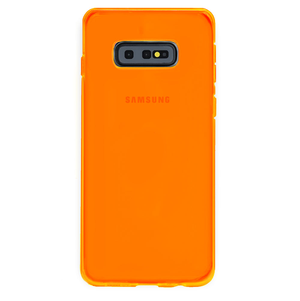 Neon Orange Clear Samsung Case