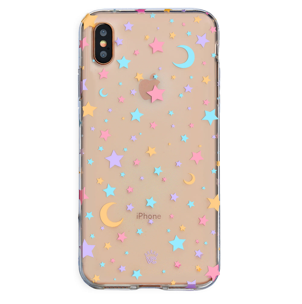 Pastel Starry Night Clear iPhone Case