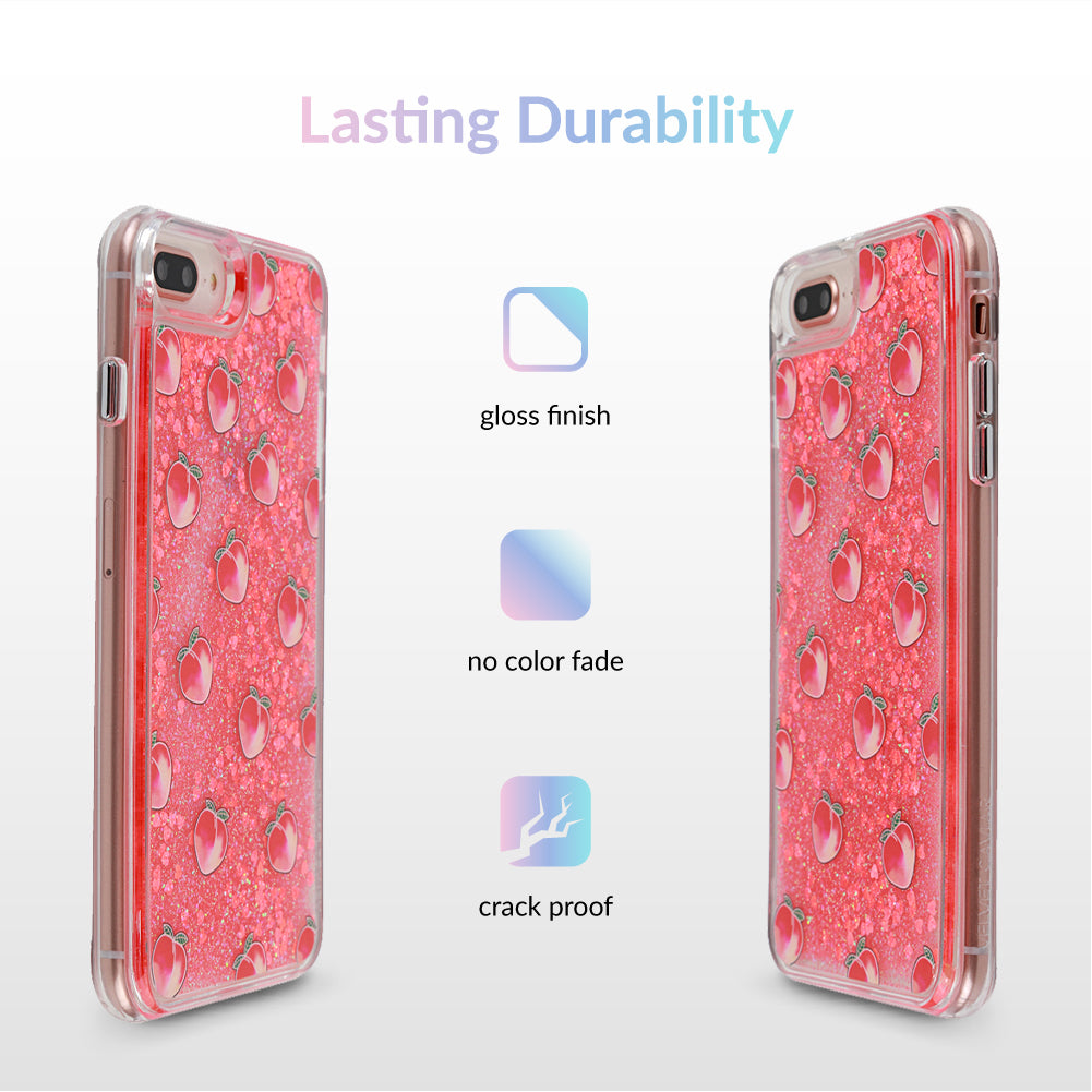 Peach Clear Glitter iPhone Case