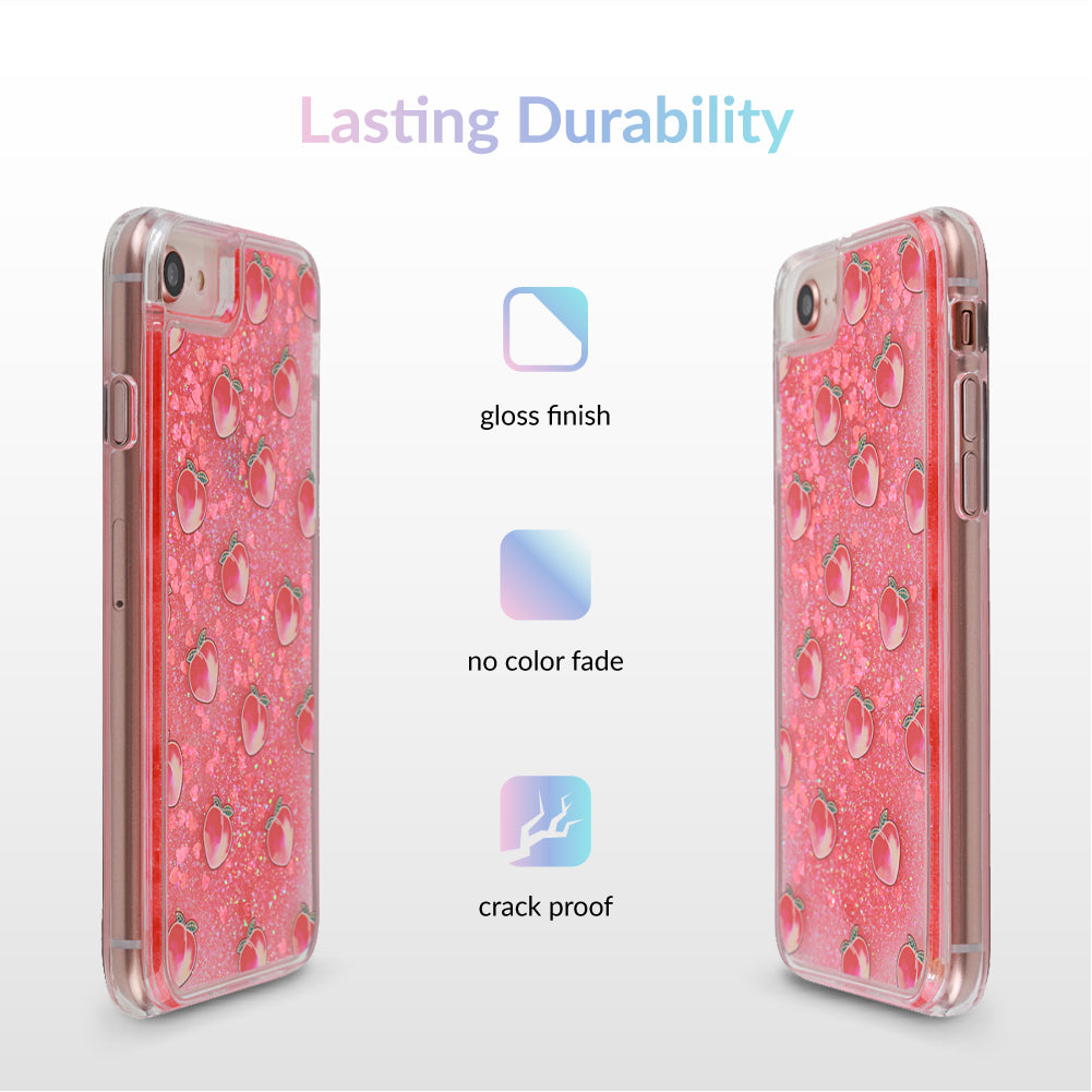 Peach Clear Glitter iPhone Case