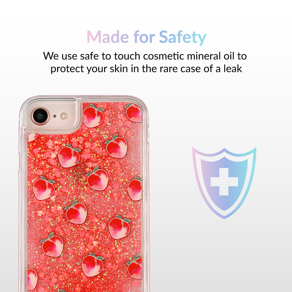 Peach Clear Glitter iPhone Case