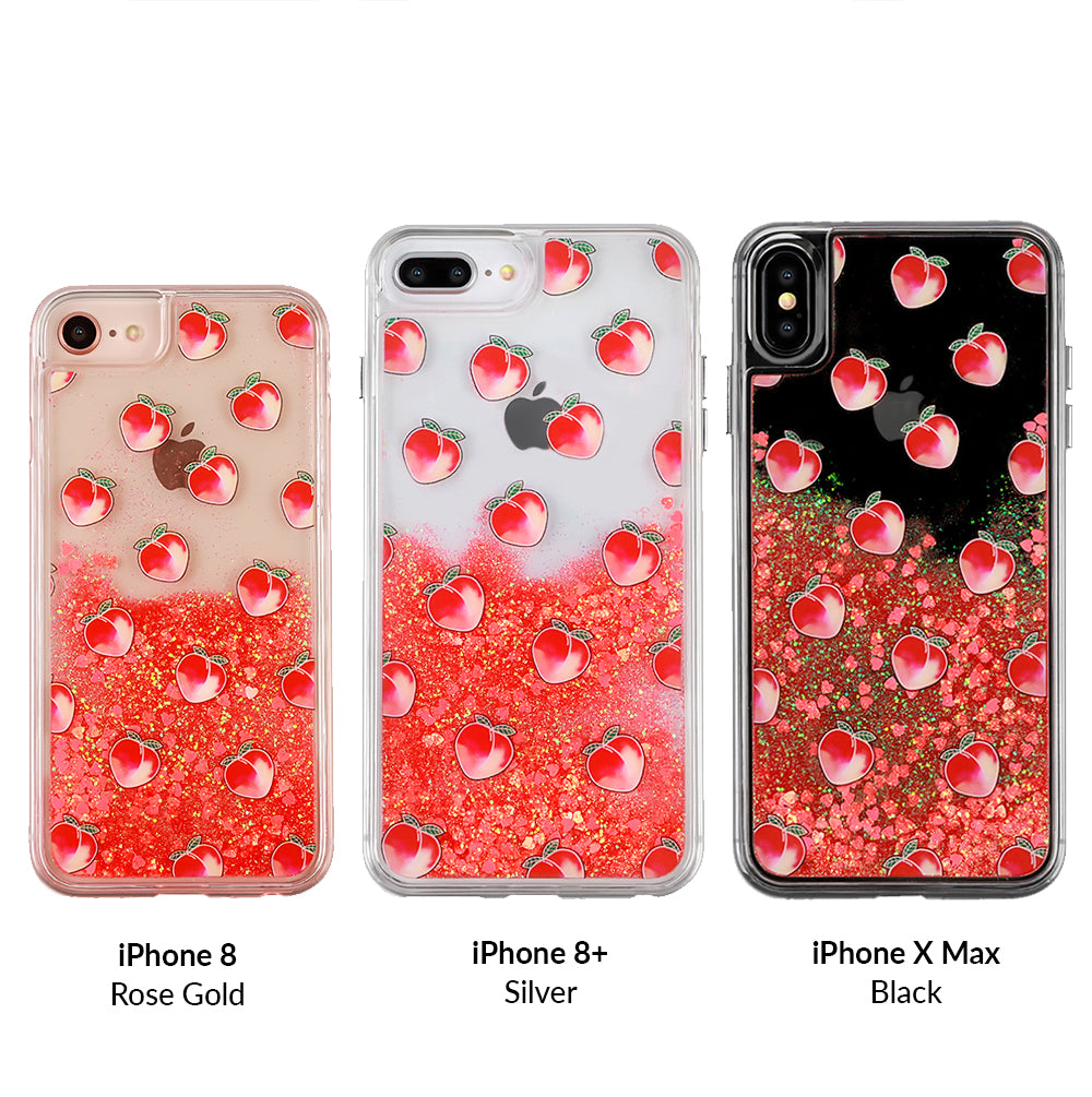Peach Clear Glitter iPhone Case