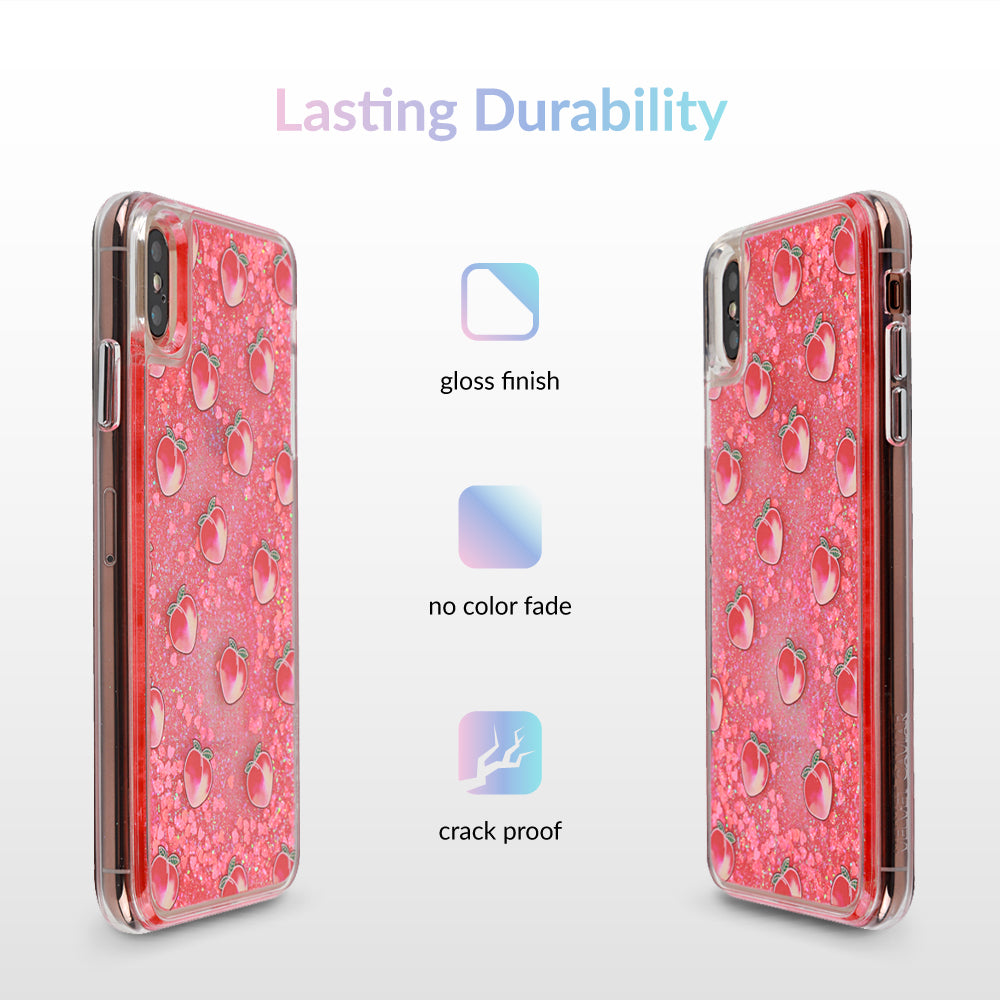 Peach Clear Glitter iPhone Case