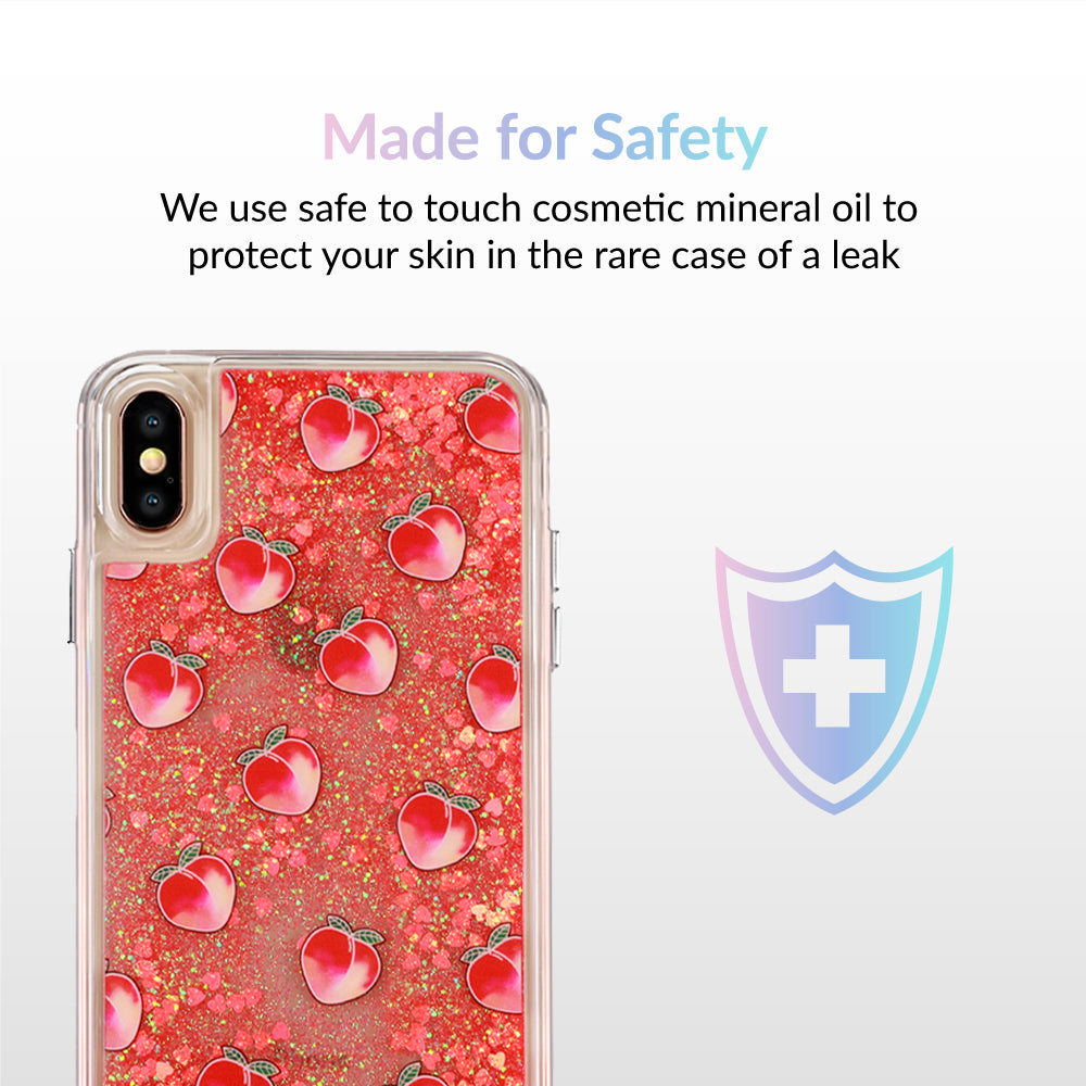 Peach Clear Glitter iPhone Case