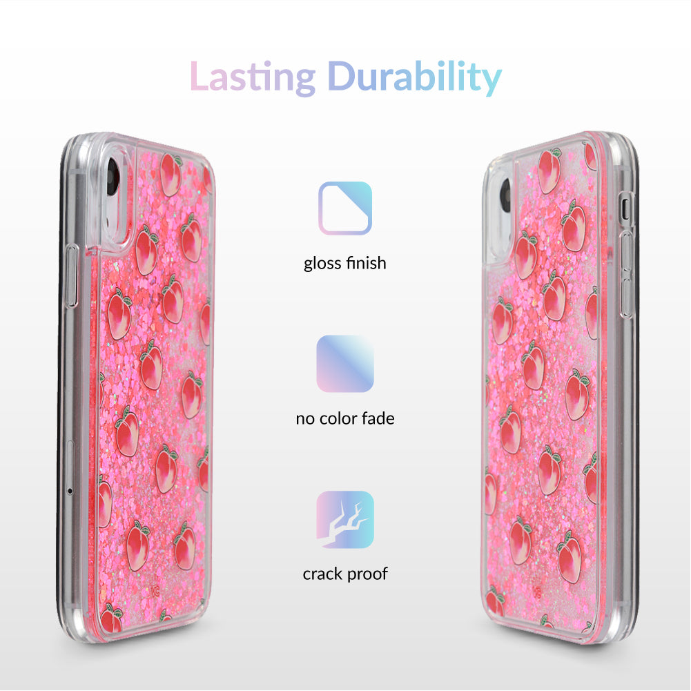 Peach Clear Glitter iPhone Case